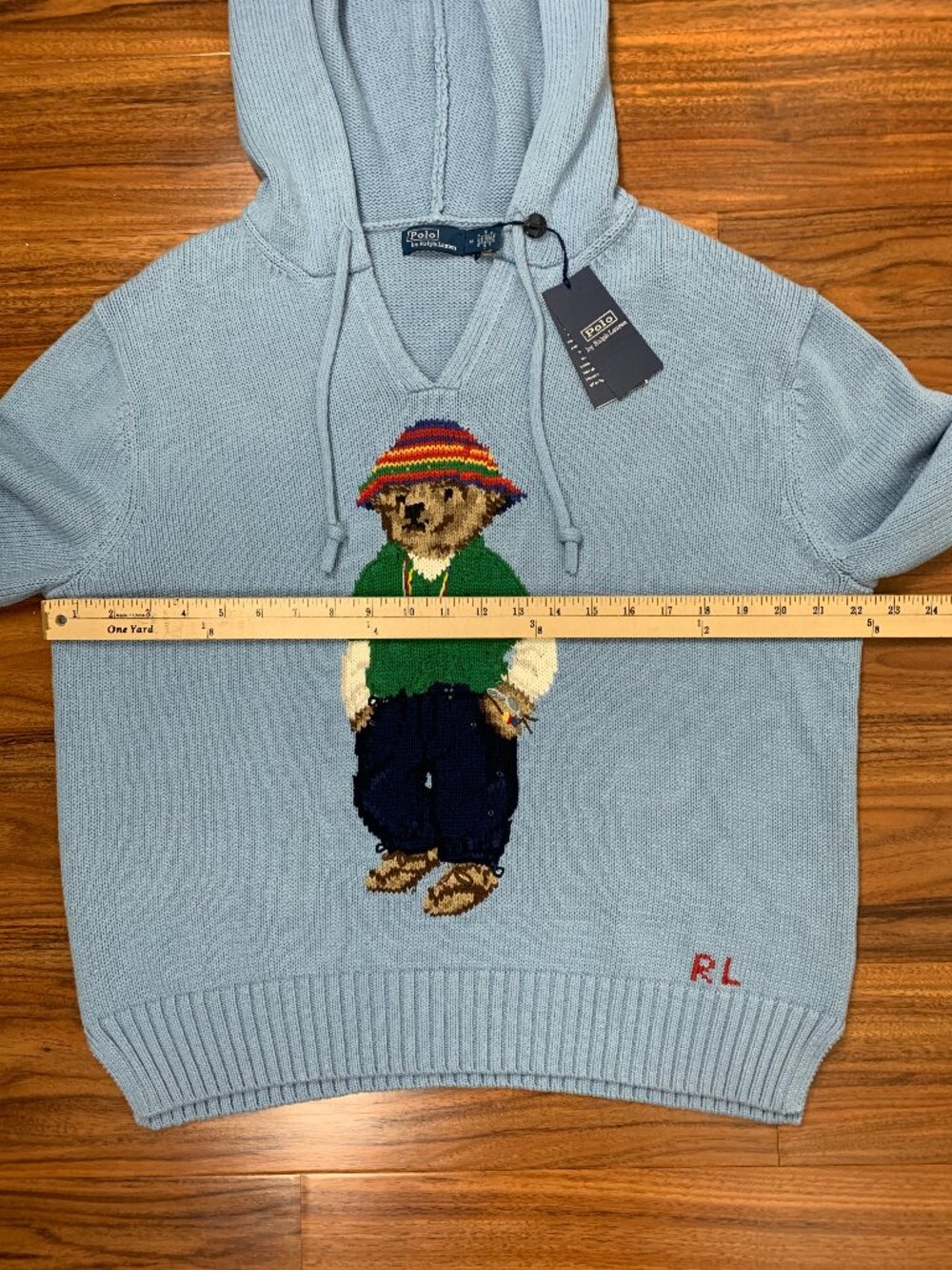 Polo Ralph Lauren Bermuda Polo Bear Blue Hoodie Women's M - Picture 15 of 16